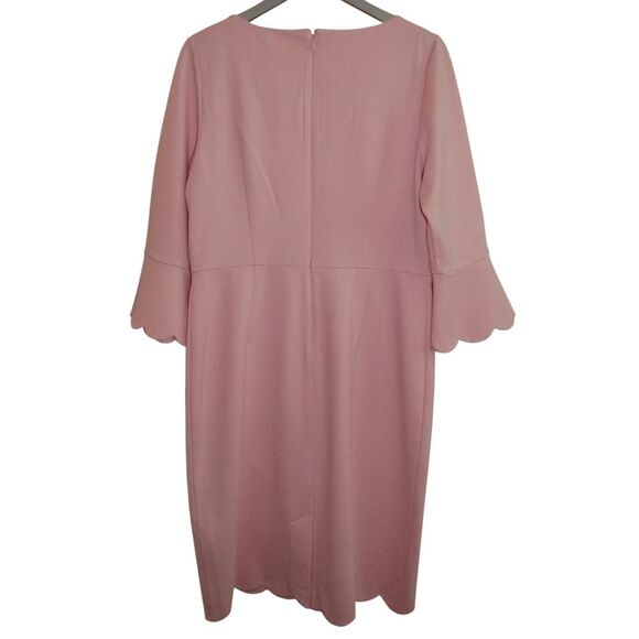 Talbots Sheath Dress Ponte Knit Scallop Edge Pink Sz 10 NEW - Picture 4 of 7